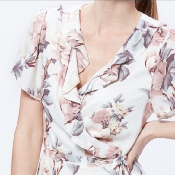 Paige Cardamon floral ruffle wrap dress - Picture 4 of 6